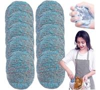 Tampon Jex avec Savon 10 Pcs De Tampons à RéCurer en Laine d'acier RéUtilisables Et Absorbants Pré-SavonnéS pour Nettoyage De Maison De Vaisselle De Cuisine des Casseroles des Poêles Et des Fours