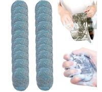 Tampon jex avec savon Tampons en laine en acier paille de fer de savon en laine éprouvant en acier réutilisables Absorbant 20pcs tampon jex pour le nettoyage ménage, des plaques de cuits