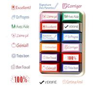 Tampon Maitresse D'école, ADDLIVE 12 PCS Tampon Enseignant, Tam-pon Enseignant Français, Tam-pon Professeur des Ecoles, Tamp-on Enfant, Cadeau Maitresse D'école pour Encourager Motiver Élèves