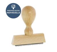 Tampon personnalisé en bois avec texte au choix, 1 ligne, 60 x 10 mm | Tampon en bois avec le texte de votre choix - tampon nom pour documents, dossiers, bureau et loisirs créatifs
