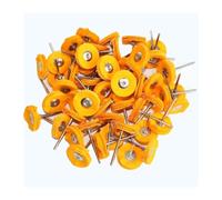 Tampon Polissage Jeu de roues de polissage de 1 pouce, 100 pièces | Tige montée de 3,0 mm for accessoires d'outils rotatifs, kit de mini brosses(Yellow cotton,Shank 3.0mm)