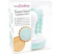 Tampon pour biscuits avec message personnalisable Blanc G