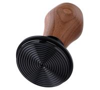 Tampone pour expresso, 58 mm, avec système de compression réglable, revêtement en titane PVD, manche en noyer