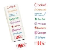 Tampons 9 en 1 pour enseignant pour évaluation, salle de t devoirs Kit auto-encreur indispensable pour enseignants,colorés