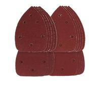 Tampons abrasifs pour souris Tampons abrasifs， Feuilles abrasives triangulaires 140x98mm, 6 trous, crochet et boucle rouges, grain 40-1000(120)