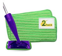 Tampons de balai à franges réutilisables compatibles avec Swiffer WetJet - Recharges en microfibre lavables - Compatibles avec les balais à franges sèches et les têtes de balai à jet humide