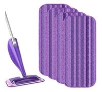 Tampons de rechange lavables pour balai Swiffer Wet Jet - 4 lingettes violettes