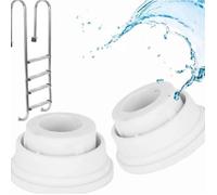Tampons d'échelle de piscine, 2 pièces, embouts d'échelle de piscine creusée, jeu de tampons en caoutchouc blanc pour échelles de