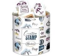 Tampons encreur - Loisirs créatifs - Scrapbooking - Voyage - 46 pièces - Aladine
