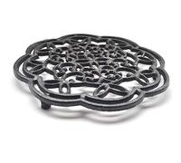 TAMUME Dessous de Plat Rond Maniques en Fonte avec Motif Floral, 19,5 cm * 19,5 cm * 1,7 cm