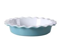 TAMUME Moule à tarte en céramique avec bord ondulé pour des pâtisseries parfaites - Bleu