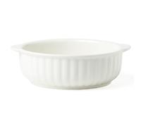 TAMUME Plat à tarte rond avec poignées, plat à quiche cannelé, convient au four à la table, en porcelaine blanche, 15,2 cm
