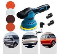 TANBABY Polisseuse voiture sans fil 125 mm - Orbitale 380W, 6 vitesses, 2800-5500 tr/min, 2 batteries 12V