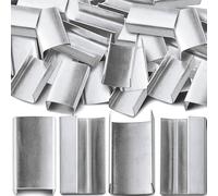 Tandefio Lot de 200 joints ouverts pour cerclage en acier de 1,27 cm de large, boucle à clip en métal robuste, cerclage d'emballage pour sécuriser les bandes métalliques en acier de palette
