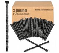 Tandefio Lot de 300 clous de sol trempés de 0,9 kg, 6,3 cm, tige en spirale en acier inoxydable 304, clous torsadés pour réparation de sol, mur, travail du bois, plinthe
