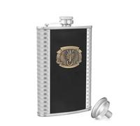 TANEAXON Flasque de poche en acier inoxydable avec entonnoir et boîte Motif dragon 283,5 g