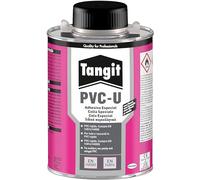 TANGIT Colle PVC U Eau Non Potable, colle pour tuyaux en PVC rigide, colle pour raccord de canalisations transportant des fluides gazeux ou liquides-Boite avec pinceau applicateur 1 kg