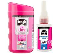 Tangit Racorétanch métal Plus, Résine d'étanchéité non irritante, accordéon de 50 ml & Uni-Lock, Fil de nylon pour étanchéité des raccords filetés sur tuyaux en métal et en plastique, bobine de 80 m