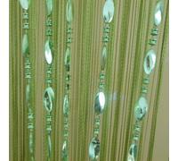 Tangpan Rideau de porte perles 100 x 200 cm, boutons transparents, décoration, séparateur de pièce, rideau de fenêtre, moustiquaire, Tissu, vert, 100 x 200 cm