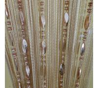 Tangpan Rideau de porte perles 100 x 200 cm, boutons transparents, décoration, séparateur de pièce, rideau de fenêtre, moustiquaire, Polyester Plastique, beige, 100 x 200 cm