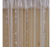 Tangpan Rideau de porte perles 100 x 200 cm, boutons transparents, décoration, séparateur de pièce, rideau de fenêtre, moustiquaire, Tissu, Weiß, 100 x 200 cm