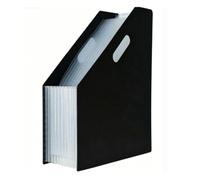 Tangxi A4 Porte-documents, Dossier Durable à 24 Pochettes (Vertical Black) | Compact et portable, Superposition en accordéon, Matière plastique de qualité, Conception légère, Convient aux étudiants et