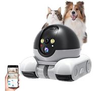 Tangxi Caméra Robot pour Animaux de Compagnie, Caméra de sécurité Domestique sur Roues, Double Objectif 1080p, Moniteur Mobile D'intérieur, Conversation Bidirectionnelle et Contrôle