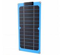 Tangxi Chargeur de Panneau Solaire Monocristallin 20 W, Double Ports de Type C étanche pour Smartphones, Tablettes, Camping, Randonnée, Urgence, Bleu