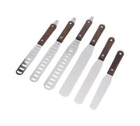 Tangxi Ensemble de Spatules à Glaçage Droites avec Manche en Bois, Confortable et Flexible pour la Décoration de Gâteaux et la Cuisson