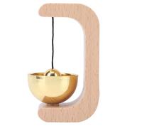 Tangxi Ornement de Sonnette en Bois et en Laiton, Cloche D'ouverture de Porte en Forme de C Fabriquée à la Main pour Les Entrées, Les Maisons et Les Magasins 2,95x1,57x1,18 Pouces (Brown)