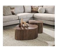 Tania - lot de 2 tables basses gigognes en teck massif - 73 et 53 cm - Bois