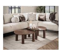 Tania - lot de 2 tables basses gigognes en teck massif - 75 cm - Bois