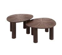 Tania - lot de 2 tables basses gigognes en teck massif - 75 cm - Bois