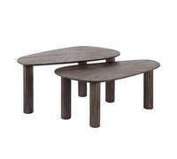 Tania - lot de 2 tables basses gigognes en teck massif - 84 cm - Bois