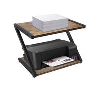 TanjcXliu Support d'imprimante à 2 étages pour imprimante 3D, fax, scanner, pieds réglables, peu encombrant, noir et marron