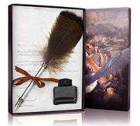 TANSHOP Stylo plume calligraphie ensemble plume de hibou plume avec stylo cadeau encre pour enfants