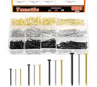 Tanstic 900 pièces, 4 tailles, assortiment de clous, clous de finition, petits clous, clous muraux pour accrocher des tableaux, menuiserie