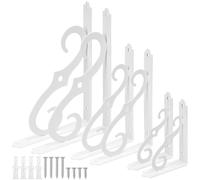 Tanstic Lot de 2 supports d'étagère décoratifs de 12,7 cm, supports d'étagère murale flottante en métal robuste, équerres d'angle en forme de L avec vis (25,4 cm, blanc)