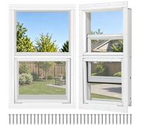 TANVILL Lot de 2 fenêtres pour abri de jardin 61 x 91,4 cm | Fenêtres encastrées avec écran en verre trempé et fibre de verre pour abri de jardin, grange, maison, maison de jeux, garage