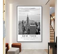 TANYANG Minimalist New York Travel Print Poster New York City Black White Print Unique Wall Art Canvas Painting Coordinates Home Decor 50X70Cm Sans Cadre