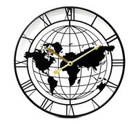 Taodyans Horloge murale vintage sans bruit de tic-tac, grands chiffres romains 40 cm, horloge murale squelette en métal, horloge pour salon, cuisine, café, bureau, décoration d'intérieur