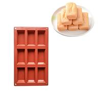 TAOLE Moule À Gâteau Financier À 9 Cavités | Moules À Gâteaux | Passe Au Lave-Vaisselle pour Gâteau, Gelée, Glace, Fudge, Chocolat | Bac À Glaçons Moule Bricolage Mousse pour Garçons Filles Débutant