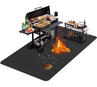 TAOMAND Grand tapis de cuisson pour barbecue extérieur | Double face ignifuge | Imperméable | Résistant à l'huile | Facile à nettoyer | Tapis de cheminée intérieur/foyer | Tapis de qualité pour
