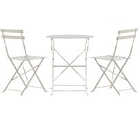 Taosalon 1 table, 2 fauteuils beiges.