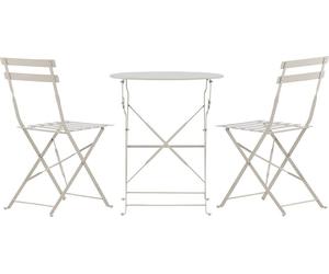Taosalon 1 table, 2 fauteuils beiges.