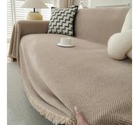 TAOTAOGO Jeté de Canapé XL Chenille 1-4 Places, Camel 180x340 cm | Jeté de canapé en chenille douce, extra large, pour canapé 3 places, chaise et lit, lavable, pour animaux, toutes saisons