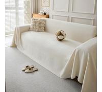 TAOTAOGO Jeté de Canapé XL Chenille 1-4 Places, crème 180x340 cm | Jeté de canapé en chenille douce, extra large, pour canapé 3 places, chaise et lit, lavable, pour animaux, toutes saisons