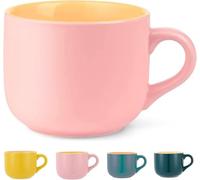 Taoyanmo Grand bol à soupe en céramique, tasse à café/salade - Passe au micro-ondes - Pour lait, salade, cappuccino, céréales, 650 ml - Rose
