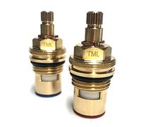 Tap Magician Pini Cartouches de Rechange pour Robinet à Disque en céramique Compatible avec Pince Quart de Tour 1/2" x 20 cannelures, Short Stem (53mm)