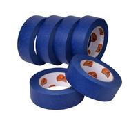 TAPEBEAR Bleu Ruban De Masquage, Ruban Adhésif De Peinture À Usage Général, Résistant Aux UV, Pour Peinture Au Pistolet, Décoration, Étiquetage, 6 Rouleaux, 36mm x 60yard
